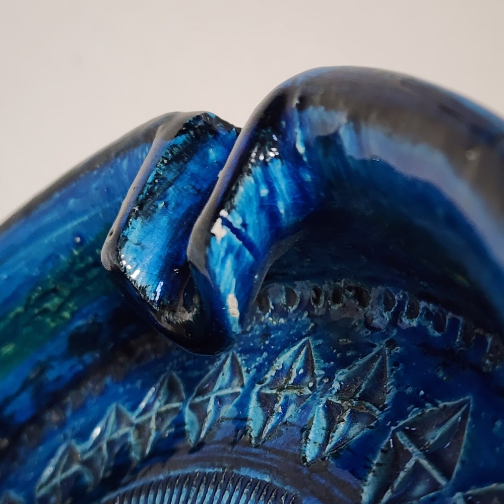 VINTAGE ALDO LONDI BITOSSI RAYMOR ITALY RIMINI BLUE X-LARGE 9.5 IN ASHTRAY DISH - Picture 13 of 15
